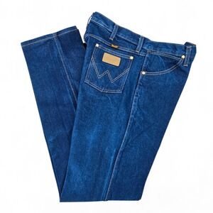 Wrangler Cowboy Cut Jeans Mens 36x36 Dark Indigo Blue Straight Leg Denim EUC
